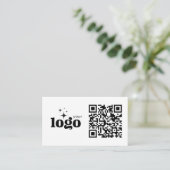 QR Code Business Your Logo Here Modern Template 名刺 (スタンド正面)