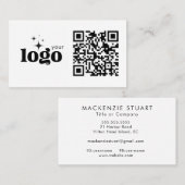 QR Code Business Your Logo Here Modern Template 名刺 (正面/裏面)