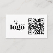 QR Code Business Your Logo Here Modern Template 名刺 (正面)