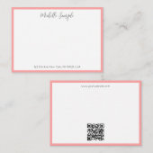QR Code Calligraphy Script Name Modern Template ノートカード (正面/裏面)