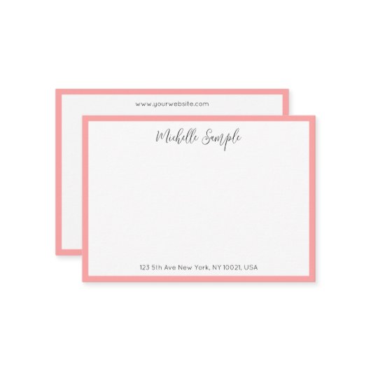 QR Code Calligraphy Script Name Modern Template ノートカード (正面/裏面インサイチュ)