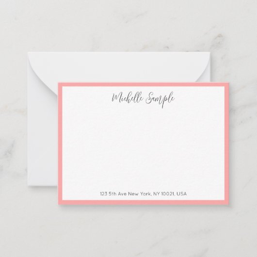 QR Code Calligraphy Script Name Modern Template ノートカード (正面)