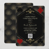 QR Code Casino Night Gambling Christmas Holiday  招待状 (正面/裏面)