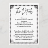 QR Code Celtic Frame Wedding Details  エンクロージャーカード (正面)