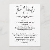 QR Code Celtic Knotwork Arrow Wedding Details  エンクロージャーカード (正面)