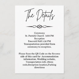 QR Code Celtic Knotwork Arrow Wedding Details  エンクロージャーカード