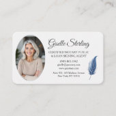 QR Code Certified Notary Public Navy Blue 名刺 (正面)