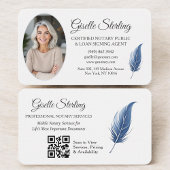 QR Code Certified Notary Public Navy Blue 名刺