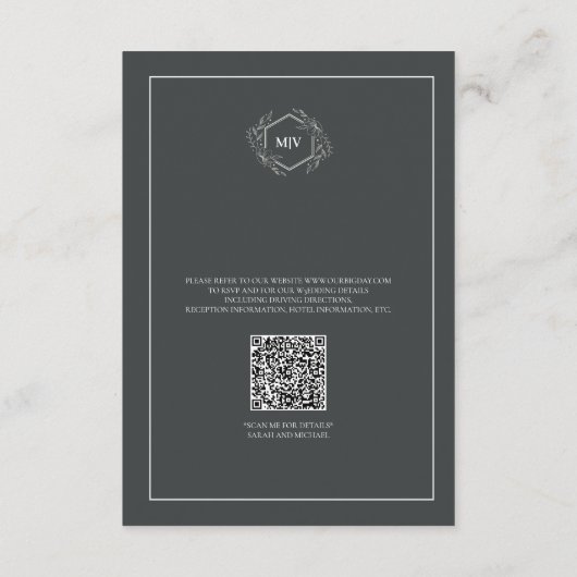 QR Code Charcoal Grey  Enclosure Card Details エンクロージャーカード (裏面)
