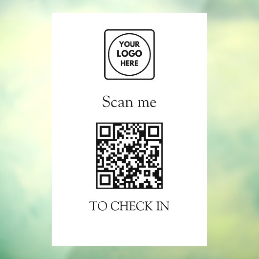 QR Code Check-In | Business Logo Display Sign ウィンドウサイン (シート3)
