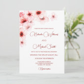 QR Code Cherry Blossoms Watercolor Wedding 招待状 (スタンド正面)