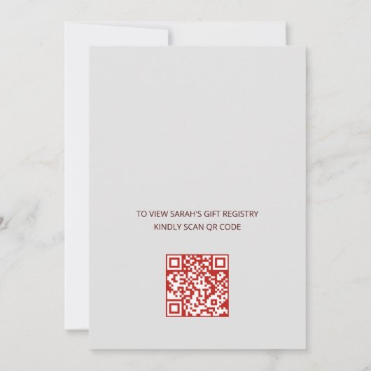 QR Code | Chinese Lanterns Bridal Shower 招待状 (裏面)