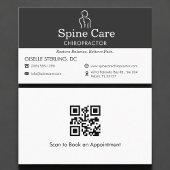 QR Code Chiropractor Office Spine Logo 名刺