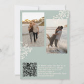 QR code coastal beach destination wedding 招待状 (裏面)