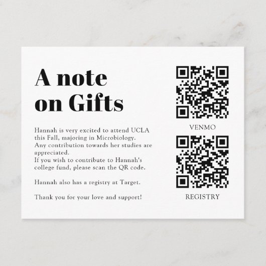 QR Code Collage Fund -cum-Thank You Grad エンクロージャーカード (正面)