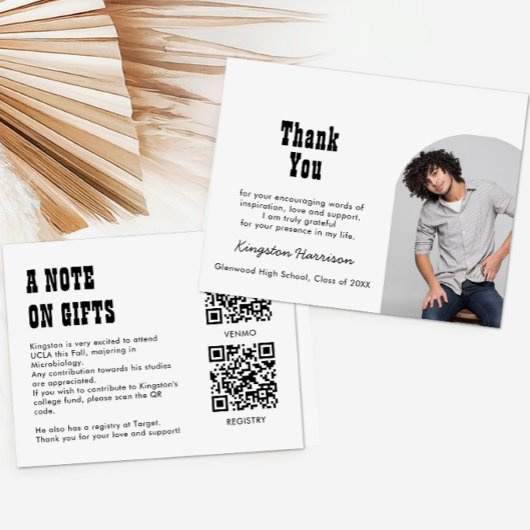 QR Code Collage Fund -cum-Thank You Grad Enclosure エンクロージャーカード