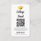 QR Code College Fund Graduation Party Graduate  エンクロージャーカード (正面)