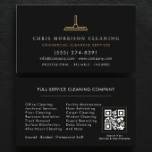 QR Code Commercial Cleaning Black Gold 名刺