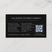 QR Code Concrete Cement Construction Services 名刺 (裏面)