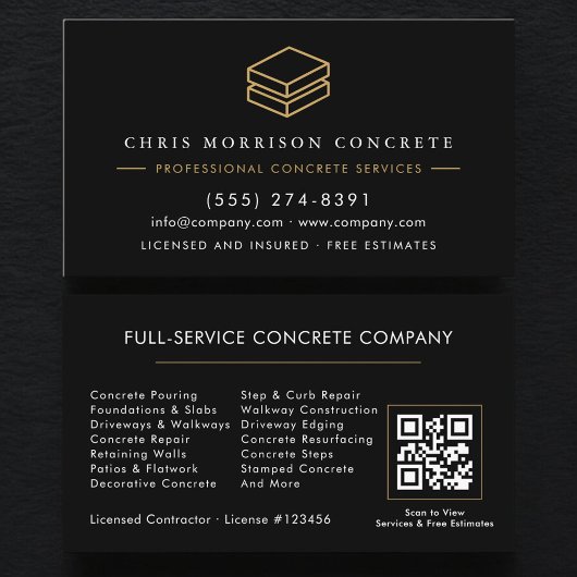QR Code Concrete & Cement Contractor Company 名刺