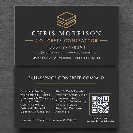 QR Code Concrete Contractor Services 名刺