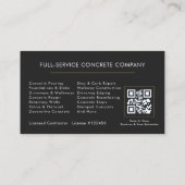 QR Code Concrete Contractor Services 名刺 (裏面)