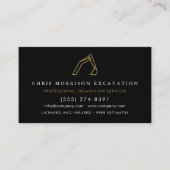 QR Code Construction Excavator Heavy Equipment 名刺 (正面)