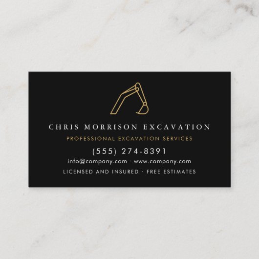 QR Code Construction Excavator Heavy Equipment 名刺 (正面)