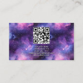 QR Code Cosmic Galaxy Stars Purple Nebula 名刺 (裏面)