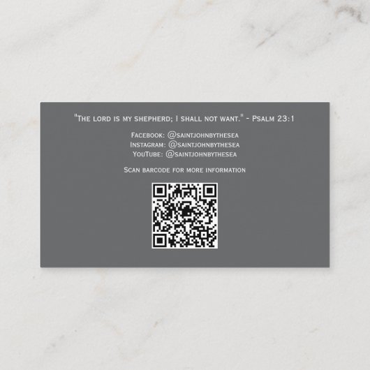 Qr Code Cross Elegant Clergy Business Card 名刺 (裏面)