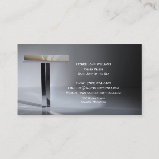 Qr Code Cross Elegant Clergy Business Card 名刺 (正面)