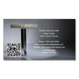 QR Code Cross Priest Business Card Magnet マグネット名刺