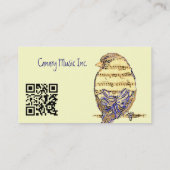 QR Code Custom Music & Bird Business Card 名刺 (裏面)