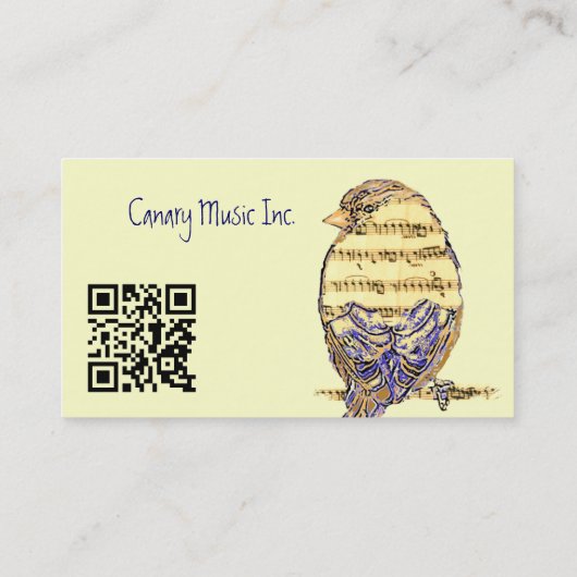 QR Code Custom Music & Bird Business Card 名刺 (裏面)