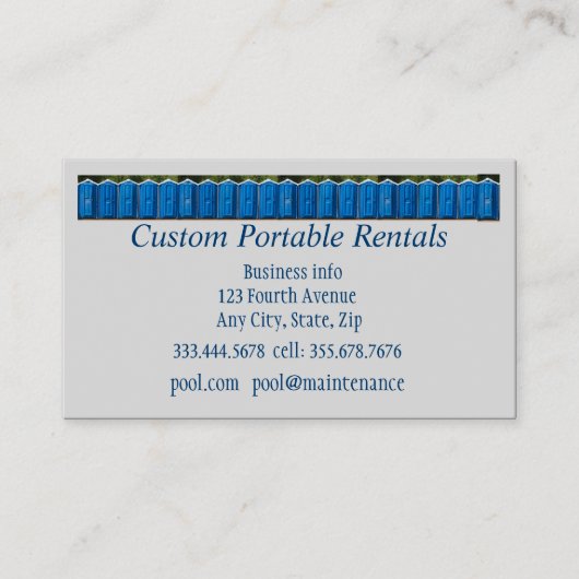 QR Code, Custom Portable Toilet Rentals 名刺 (正面)