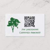 QR Code Custom Tree Arborist Business Card 名刺 (裏面)
