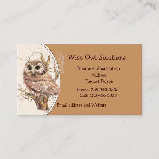 QR Code Custom Wise Owl Solutions Business Card 名刺 (正面)
