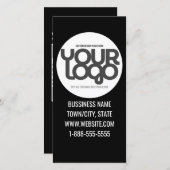 QR Code Customizable Modern Black Business サンキューカード (正面/裏面)