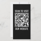 QR Code Customizable Modern Black Business サンキューカード (裏面)