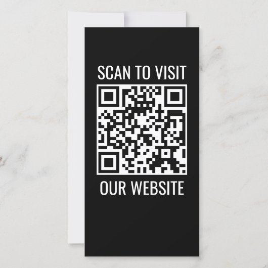 QR Code Customizable Modern Black Business サンキューカード (裏面)