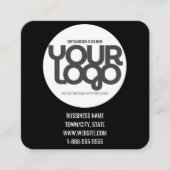 QR Code Customizable Modern Black Business Card コーリングカード (正面)