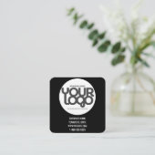 QR Code Customizable Modern Black Business Card コーリングカード (スタンド正面)