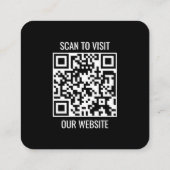 QR Code Customizable Modern Black Business Card コーリングカード (裏面)
