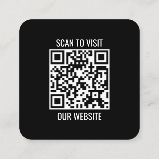 QR Code Customizable Modern Black Business Card コーリングカード (裏面)
