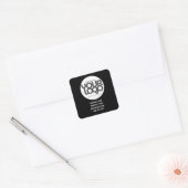 QR Code Customizable Modern Black Business Card スクエアシール (封筒)