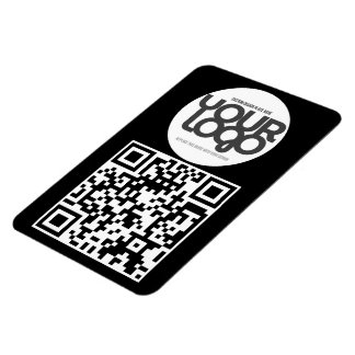 QR Code Customizable Modern Black Business Card マグネット