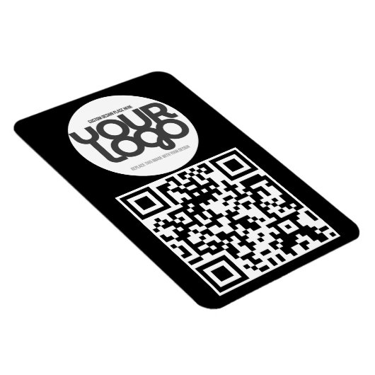 QR Code Customizable Modern Black Business Card マグネット (右側)