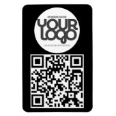QR Code Customizable Modern Black Business Card マグネット (縦)