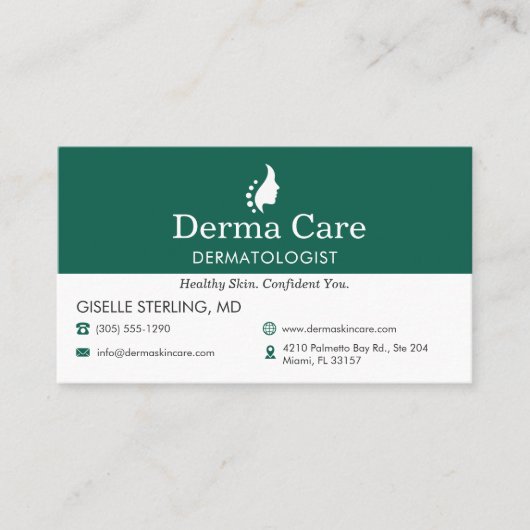 QR Code Dermatologist Office Skin Care Icon 名刺 (正面)