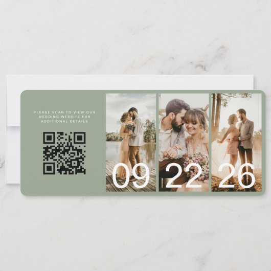 QR Code Destination Wedding Boarding Pass  (裏面)